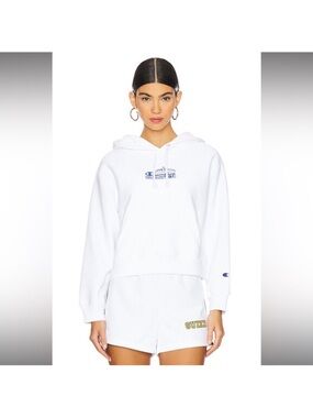 Champion White Women's Logo Hoodie Pullover